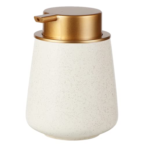 KAWEINA ハンドソープボトル ソープディスペンサー セラミック 液体タイプ 詰め替えボトル 手動 押しタイプ ポンプ式 手洗い 磁器 陶器 広口 400ml ハンドソープ用 食器用洗剤 北欧スタイル おしゃれ 耐久性強い キッチン 洗面所 トイレ バスルーム お風呂場 ホテル 洋館 プレゼントZX-ANWY5