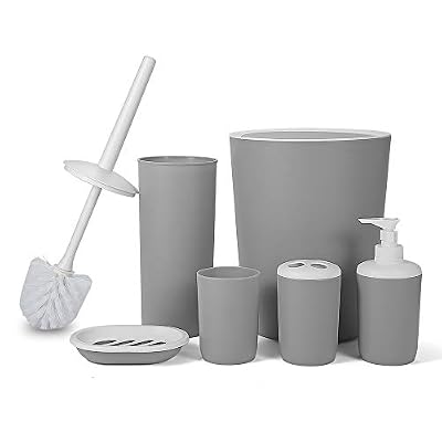 Amazon.co.uk: grey bathroom bin