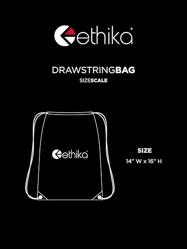 Ethika Drawstring Bag, 14” x 16” Lightweight Polyester Gym Sack with Drawcord Shoulder Straps & Reinforced Eyelets (Infrared Speedway)2