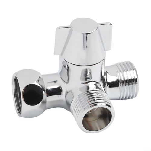 Válvula desviadora de ducha, doble salida 12 IPS hembra y 2 x 12 NPT macho, divisor de agua cromado para ducha, fácil de instalar, conector de brazo de ducha de cobre para renovación de baño