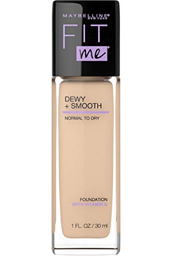Maybelline New York Fit Me Dewy + Smooth Foundation Makeup, Light Beige, 1 Fl. Oz (Pack of 1)