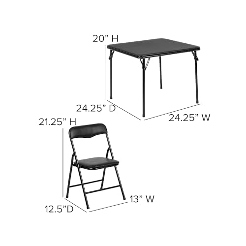 Flash Furniture Mindy Kids 5-Piece Folding Table and Chairs Set for Daycare and Classrooms, Children's Activity Table and Chairs Set, Black by Flash Furniture - Image 5