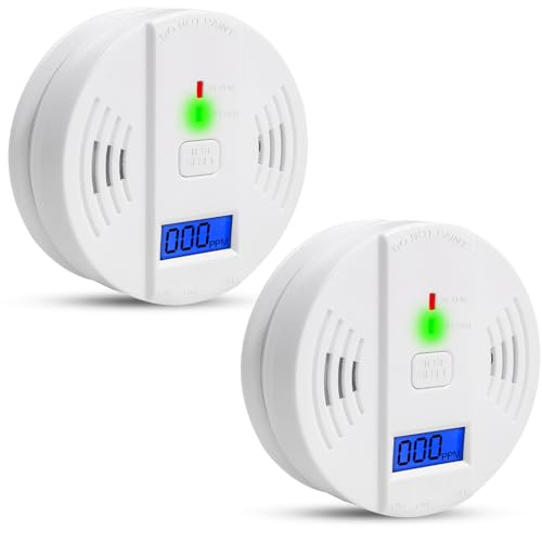 Carbon Monoxide Detector,CO Detector With LED display,Carbon MonoxideAlarm, Carbon Monoxide Detector, coAlarms Monitor for Home Safety,Disasterprevention supplies(AA Battery NOT Included)2 Pack