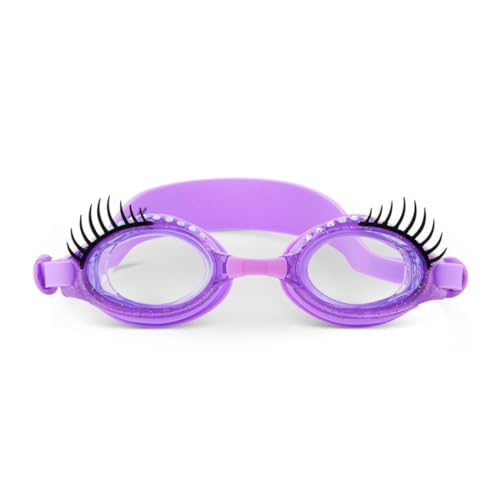 Bling 2O Purple Nail Polish Splash Lash Swim Goggles for Kids, Anti Fog, No Leak, Non Slip and UV Protection with Hard Protective Case, Ages 3+ Years