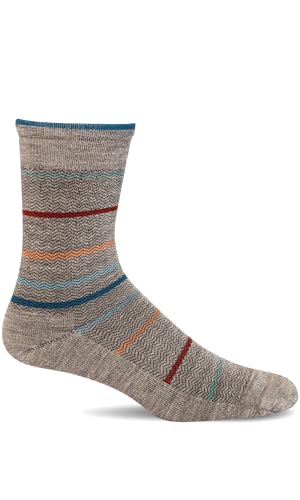 Sockwell Men's Herringbone Stripe Crew Sock, Lt. Grey - M/L