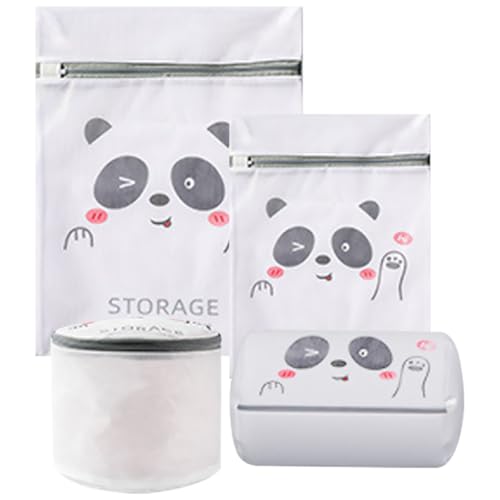 TOYANDONA Set 4 Pezzi Sacchetti per Bucato in Rete Cerniera, Sacchetti per Biancheria Intima Delicata, Protezione Capi Delicati, Adatti per Lavatrice e Abbigliamento Sportivo