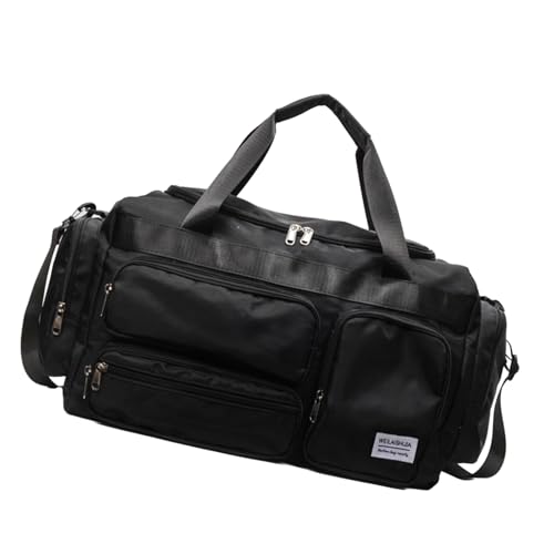 Sac de voyage souple noir avec bandoulière pour le sport et le yoga