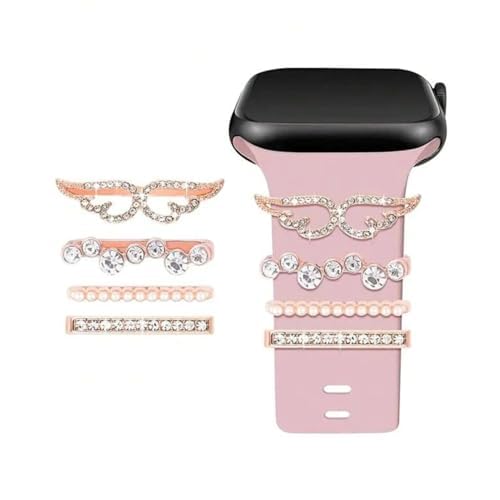 ARTLABEL Women’s Gold Metal Diamond Watch Charms Decorative Ring Loops Ornaments Stud Accessories jewelry for Girls Casual smart Watches & Watch Band (Charm Style 8) (B0CKQWB7B6) Amazon Price History, Amazon Price Tracker
