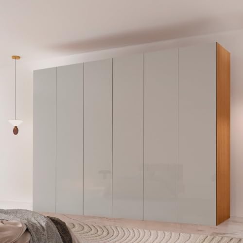Guarda-roupa Casal 100% Mdf 6 Portas e 6 Gavetas Vision Naturalle/Off White