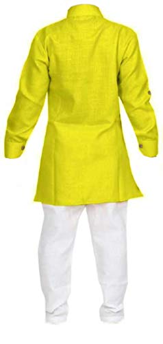 Image of Oner Ethnic Wear Cotton Kurta Pajama Dress Set For Boys (N-101) (Green, 4-5 Years)