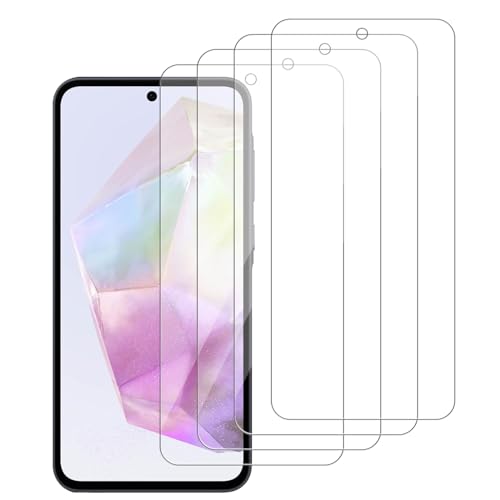 iCsapr 4 Pack Glass Screen Protector Compatible for Samsung Galaxy A35 5G / Galaxy A55 5G 6.6 Inches [9H Hardness]-HD Screen Tempered Glass SM-A356E/DSSM-A556E/DS Scratch Resistant Easy Install