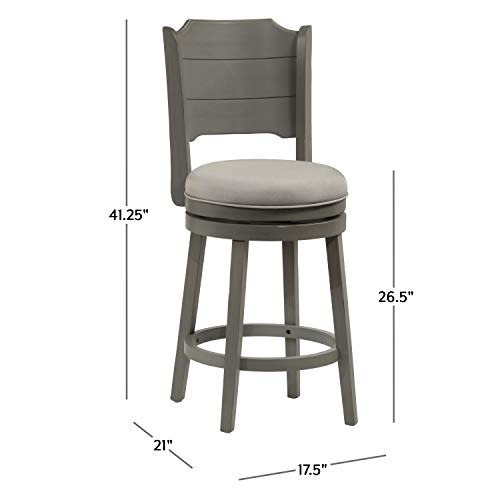 Hillsdale Furniture Clarion Wood Counter Height Swivel Stool, Distressed Gray #TOP2