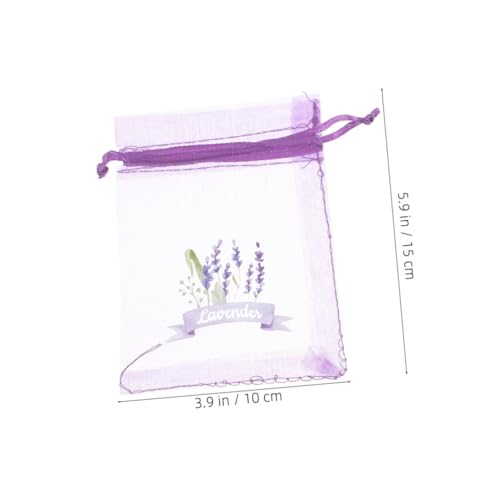 Luxshiny 20 unidades bolsas de lavanda con cordón miniatura 2