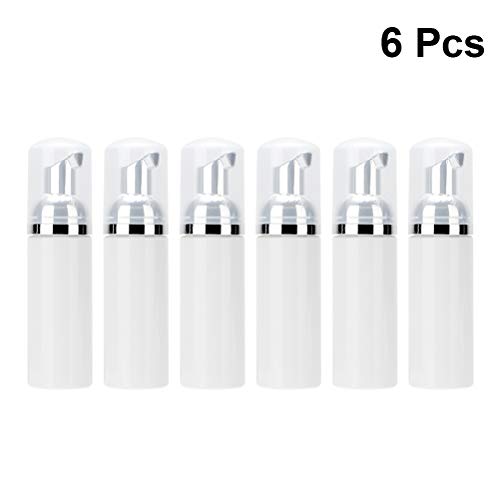 Lurrose 6pcs Criativo 50ml Pump Bottle Dispenser Home Travel Bubble Making Bottle (Branco, Cabeça de