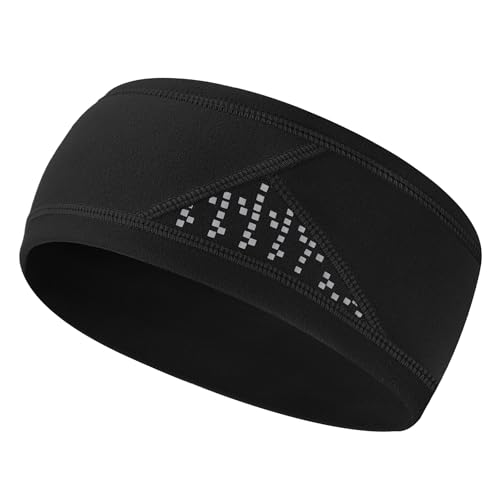 Trodalo Winter Headband for Men Women Fleece Ear Warmers for Cold Weather Reflective Ear Muffs for Running Cycling Skiing