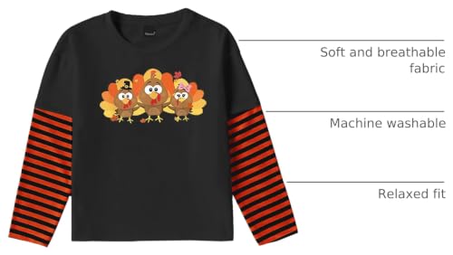 Image of Remimi Unisex Kids Christmas Long Sleeve Shirt Xmas Print Stripe Shirts 2-12 Years