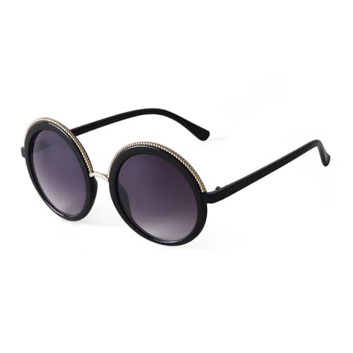 Lunettes de soleil rondes vintage en métal rouge et blanc pour un look tendance mixte