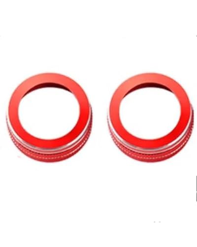 Temperature Adjustment Knob Air Conditioner Knob Cover Ring Climate Control HVAC (Red)