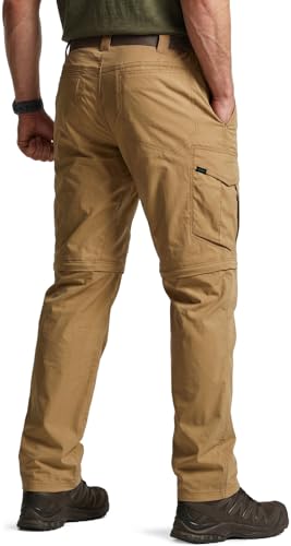 Image of CQR Men's Convertible Cargo Tactical Pants, Water Resistant Outdoor Hiking Pants, Zip Off Lightweight Stretch Work Pants