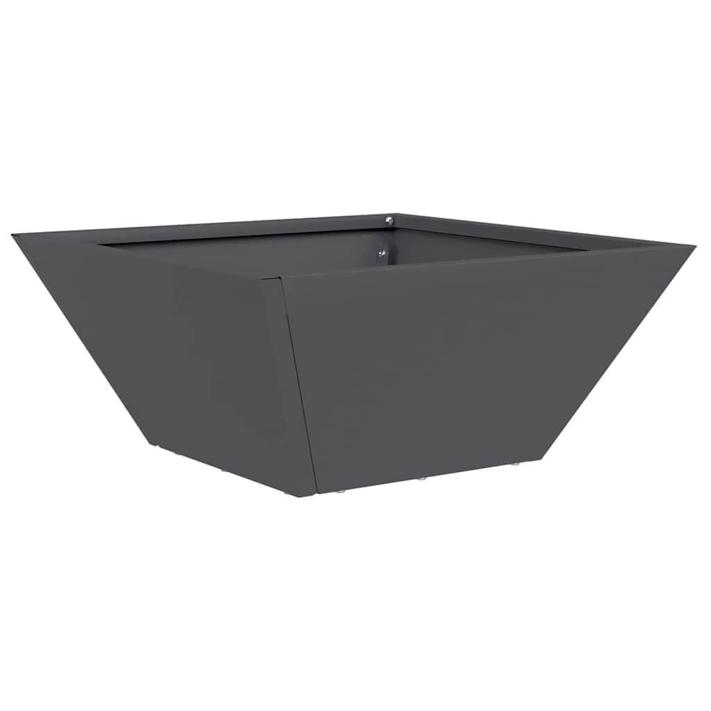 Doniczka ogrodowa metalowa 5 sztuk Antracyt 35x35x15 cm nowoczesna stalowa skrzynia na kwiaty taras balkon trapezowa donica zewnetrzna zestaw
