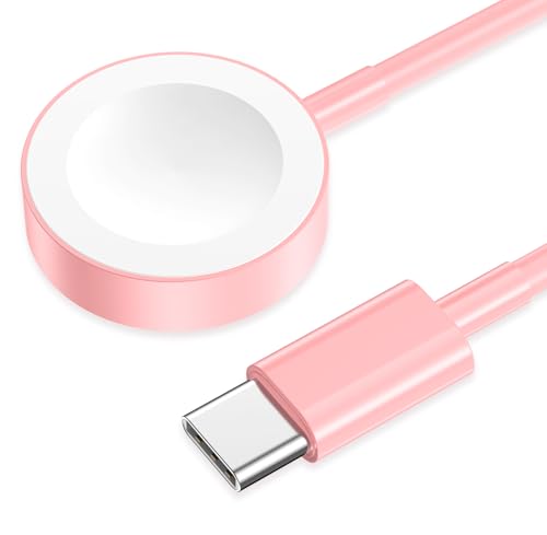 Image of 2026 Upgraded USB C for Apple Watch Charger Magnetic Fast Charging Cable Portable Wireless Charging Compatible with iWatch Series 11 /10 /9 /8 /7 /6 /5 /4 /3 /2-Pink
