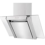 Dekorative Dunstabzugshaube aus Edelstahl, 1 abnehmbarer Aluminiumfilter, 1 Motor 190 W, 3 Leistungsstufen, Breite 90 cm