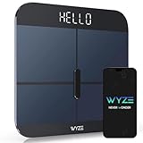 Wyze Smart Scale X - Digital Bathroom Scale for Body Weight, BMI, Body Fat, Muscle Mass, Heart Rate Monitor | Sync with Health Apps | for People, Baby & Pet, 400 lbs (Black)