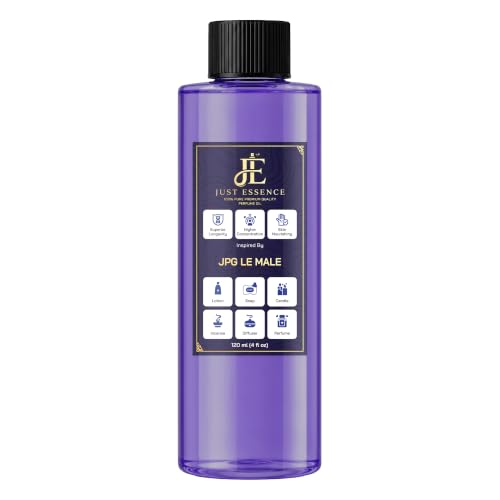 Just Essence JPG Le male Fregrance Perfume Oil | Premium Quality Concentrated Fragrance | Pure Perfume & Cologne Oil for Personal Body Use | 4 Fl Oz