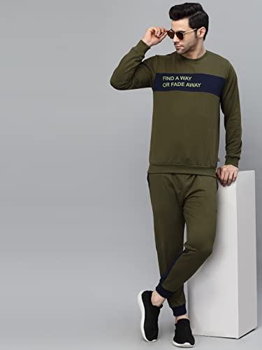 Image of Rigo Round Neck Full Sleeve Terry Track Suit For Men | Regular Fit Plus Sizes Tracksuit for Men's | Co-ord Set For Men