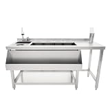 Premium Cocktail-Bar-Station Cocktailtheke Arbeitsfläche Edelstahl Insulierter Eisbrunnen Becken Mischbatterie Wasserhahn Speedrack Tropfblech Freistehend Professionell für Gastro inkl. Boston Shaker