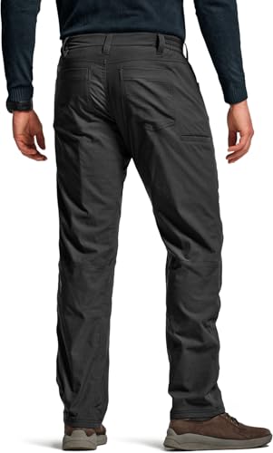 CQR Men's Winter Fleece Lined Pants, Water-Resistant Outdoor Stretch Work Pants, Windproof Casual Pants with Pockets2