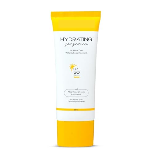 Water based Hydrating Sunscreen, SPF 50, Lightweight PA+++, For All Skin Types, No White Cast, Non - Greasy Finish, UV Protection, Broad Spectrum, For Men & Women, 50ML -  SOLI