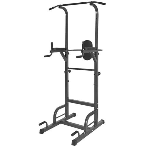 EIGFOH Maquina Dominadas Multifuncional, Estación de Dominadas Altura Ajustable, Estación de Musculación para Gimnasio en Casa, Máquina de Musculación Ejercicio Fuerza Gimnasia