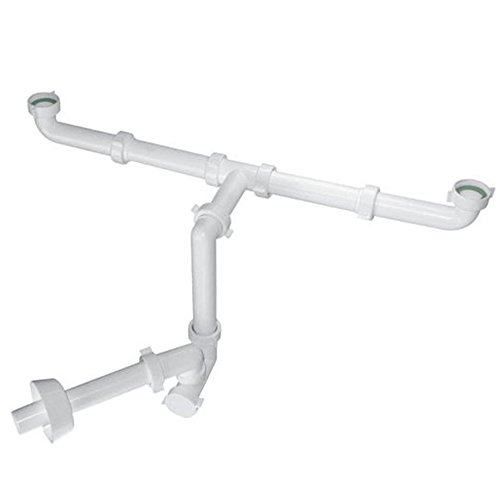 Preisvergleich Produktbild Sifon für Doppelwaschtisch, platzsparender Waschtischsifon