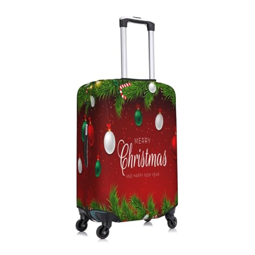 Merry Christmas Ball Red Luggage Cover for Suitcase, Suitcase Cover Protector Fit 18-21 Inch Luggage Travel Accessories, S3