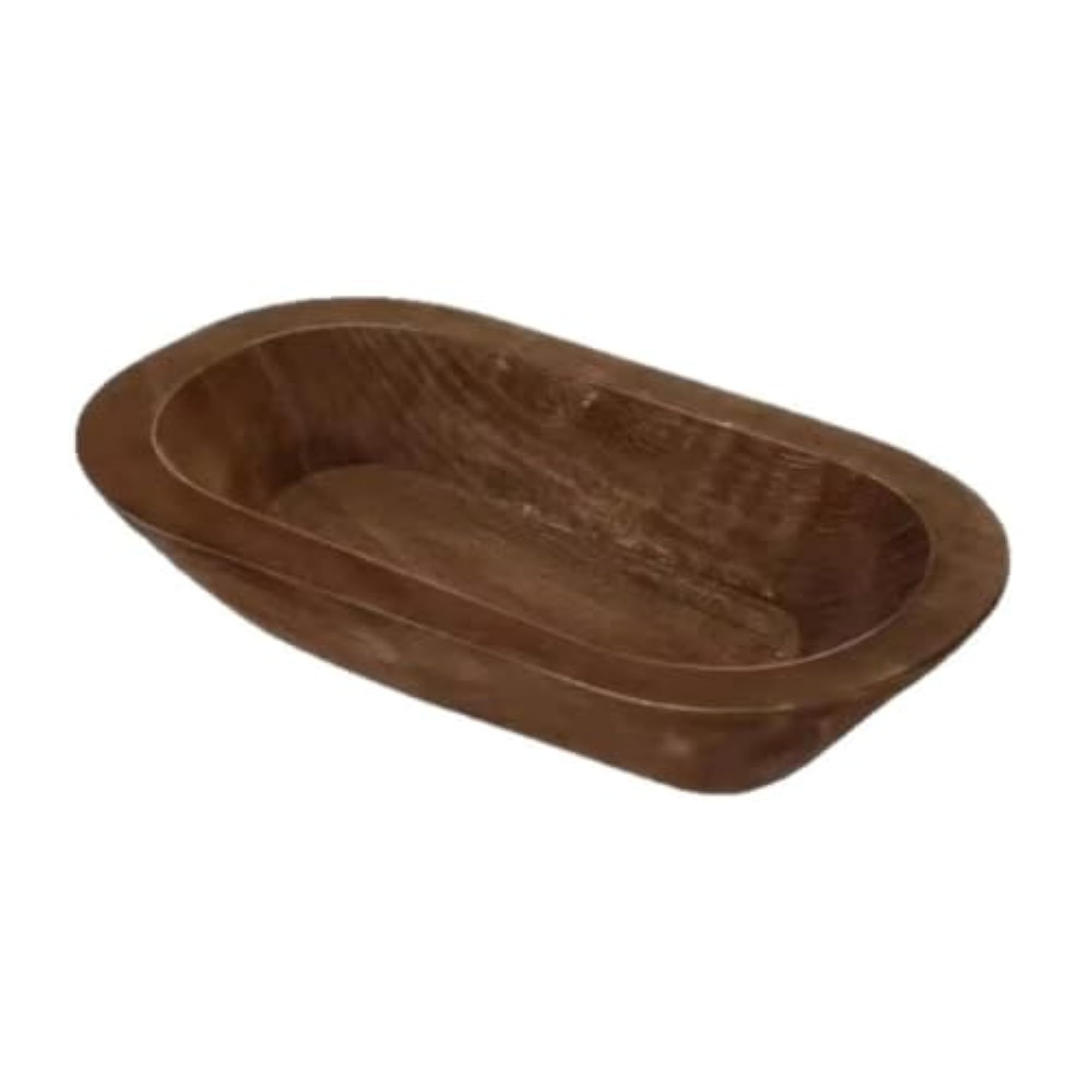 10 Pieces Solid Wood Oval Decorative Bowls, Set for Tabletop