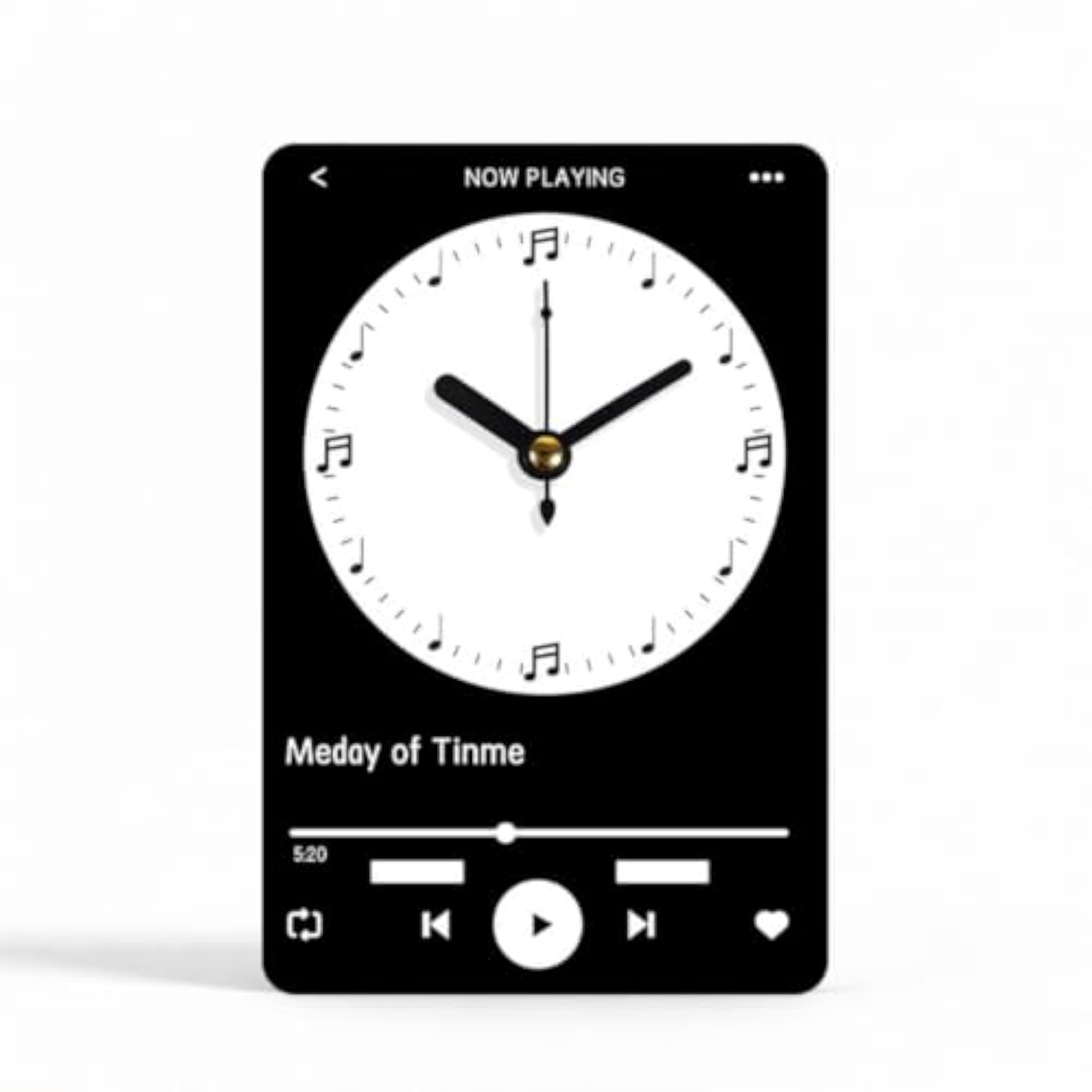 Minimalist Now Playing Clock Tabletop Analog Desk Clock