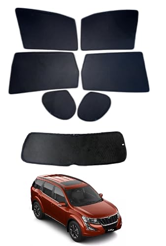 Image of Premium Car Sunshade Fix Type Non-Magnetic Curtain with Rear Dicky Curtain Set of 7pc for Xuv 500