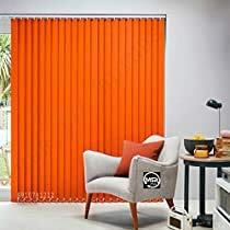 MSR 116 Vertical Blinds/Curtains and Shades for Home Furnishing(Balcony,Kitchen,Bedroom,Bathroom etc) Action Orange (60 inch(W) 53 inch(H))