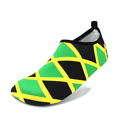 Image of Water Shoes for Women and Men Quick-Dry Swim Beach Shoes for Outdoor Surfing Yoga Exercise Jamaica Flag Caribbean Reggae Rasta