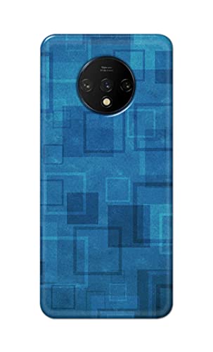 Image of Printed Hard Back Cover Case for OnePlus 7T Back Cover (Plain Azure Blue) -702