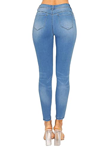 WAX JEAN Women's Butt I Love You Push-Up Destructed Modal Basic Skinny Jeans4