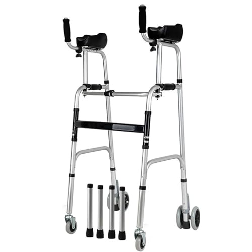 Aide à la marche assistée avec cadre de marche à roues pour senior - 2