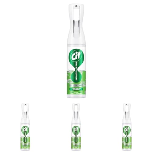 Cif Infinite Clean Lime & Lemongrass All in One Cleaner cleaning spray with probiotics technology for a long-lasting clean* 280 ml (Pack of 4)