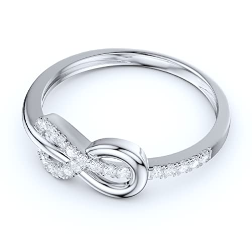 Prstani Real 14K White Gold Tie The Infinity Love Knot Simulated Diamond Intertwined Ring Promise Ring (2.5) #TOP2