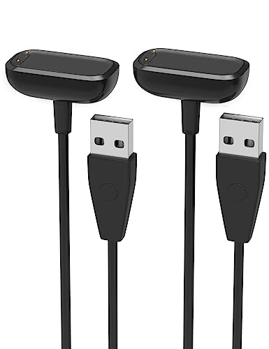 Sinoacc Charger Cable for Fitbit Luxe & Charge 5 Replacement 3.3Ft Smartwatch Charger USB Magnetic Wireless Fast Charging Cable Cord for Charge 5 Luxe Fitness Tracker with Reset Button - 2Pack