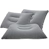 LiXiongBao 3 Pack Ultralight Inflatable Pillow Small Squared Flocked Fabric Air Pillow for Beach Hiking,Camping,Traveling,Napping,Desk Rest,Neck &Lumbar Support(Grey)