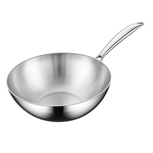 EnergyLion ステンレスフライパン 焦げ付かない深型・コニカルパン 三層構造 食洗器対応・お手入れ簡単 ガス火/IH両対応 プログレード 家庭用・業務用 中華調理適 (26cm,蓋なし)