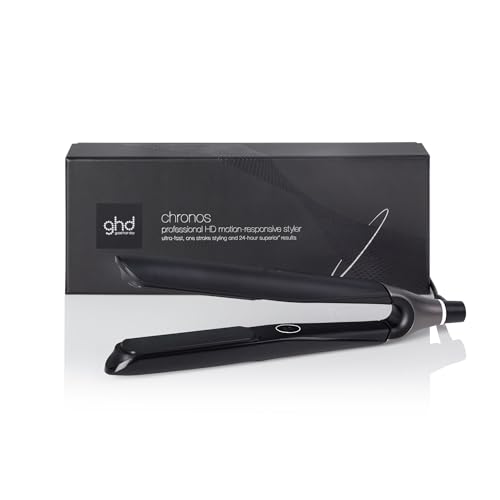 ghd - Lisseur cheveux ghd chronos - Fer à lisser professionnel (Noir) - Coiffage 3x plus rapide, plus brillant, 2x moins de frisottis, sans chaleur extrême - Lisseur...