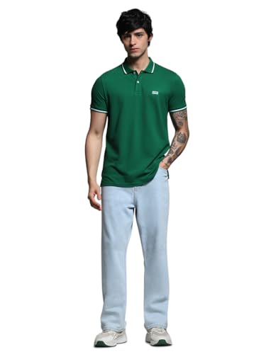 Image of Jack & Jones Men's Yellow Polo Collar Slim Fit T-Shirt